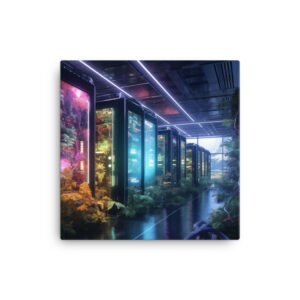 Verdant Resilience: Nature's Embrace Over Technological Remnants Print One